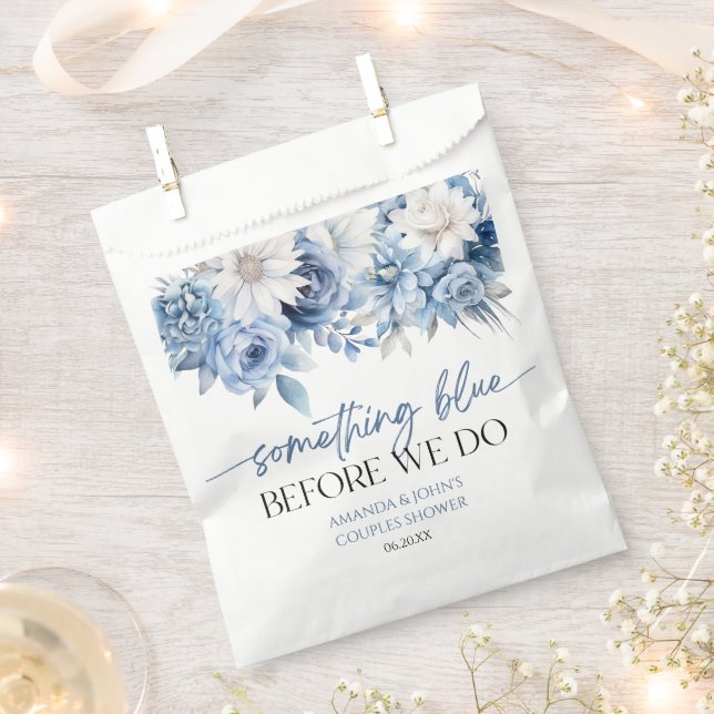 Etwas Blau bevor wir Blumenpaare Dusche machen Geschenktütchen (Ausgeschnitten)