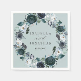 Etwas Blau | Hochzeit mit Blumenkranz Custom Serviette