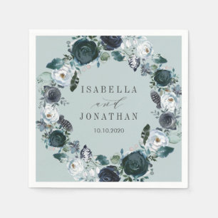 Etwas Blau   Hochzeit mit Blumenkranz Custom Serviette