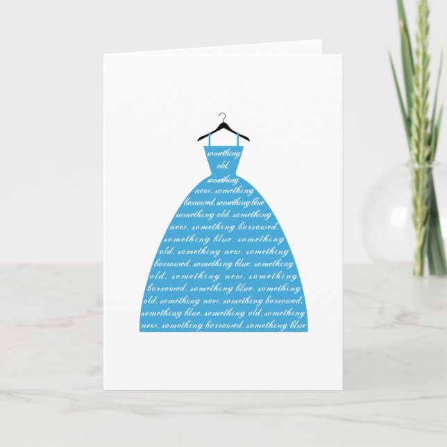 etwas Blau, Hochzeitskleid, Brautkleid Karte (Vorderseite)