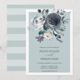 Etwas Blau | Moderne botanische Hochzeit Einladung