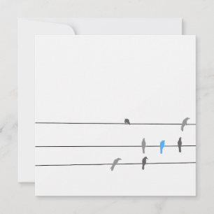 Etwas Blau   Simplistische Vogel-Himmel-Malerei Karte