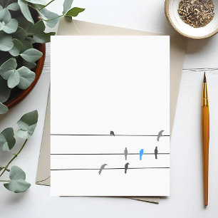 Etwas Blau   Simplistische Vogel-Himmel-Malerei Postkarte