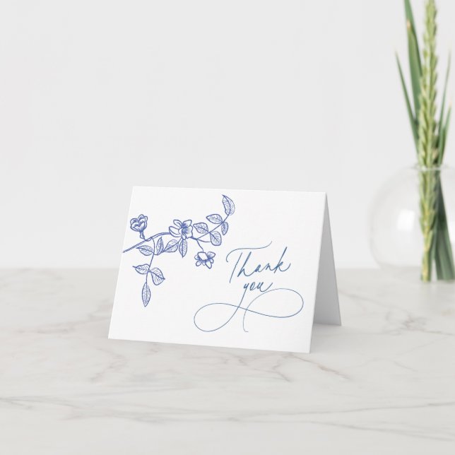 Etwas Blau Vielen Dank Note Card Dankeskarte (Vorderseite)