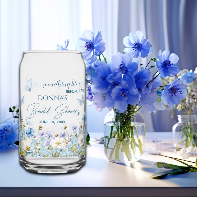 Etwas Blau vor dem "I do" Blumenkohl-Brautparty Dosenglas (Von Creator hochgeladen)