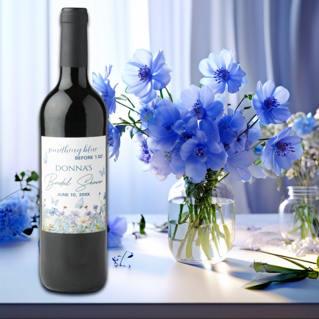 Etwas Blau vor dem "I do" Blumenkohl-Brautparty Weinetikett (Von Creator hochgeladen)
