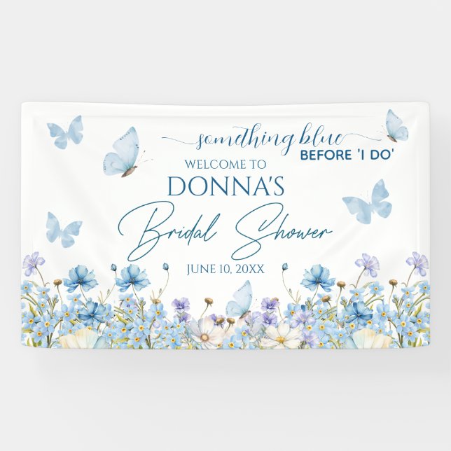 Etwas Blau vor "I do" Brautparty Willkommen Banner (Horizontal)