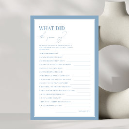 Etwas Blau Was hat die Groom Say Game gemacht?