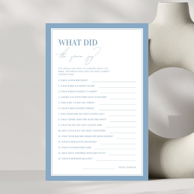 Etwas Blau Was hat die Groom Say Game gemacht? (Von Creator hochgeladen)