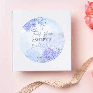 Etwas Blaue Hortensien elegante Babyparty Runder Aufkleber