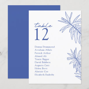 Etwas Blaue moderne botanische Tischkarte