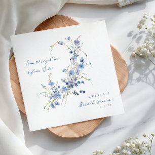 Etwas Blaue Wildblumen-Brautparty Serviette