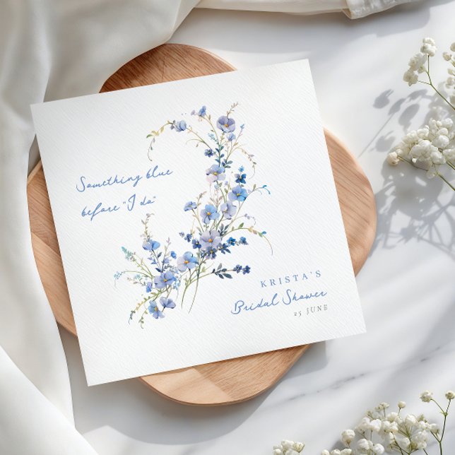 Etwas Blaue Wildblumen-Brautparty Serviette (Von Creator hochgeladen)