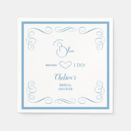 Etwas Blaues, bevor ich die elegante Bridal Shower Serviette