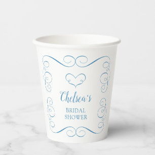 Etwas Blaues, bevor ich eine elegante Bridal Showe Pappbecher