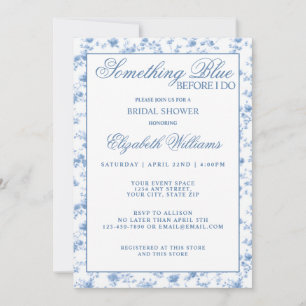 Etwas Blaues, bevor ich heirate - Elegante Bridal  Einladung
