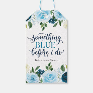 Etwas Blaues bevor ich Navy Floral Brautshow mache Geschenkanhänger