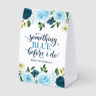 Etwas Blaues bevor ich Navy Floral mache Tischaufsteller
