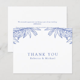 Etwas Blaues Blatt Botanische Hochzeit Dankeskarte