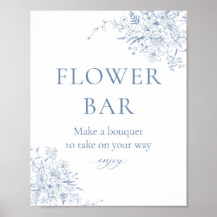 Etwas Blaues Brautdusche Blumenbar Poster