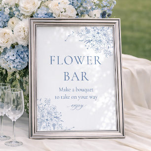 Etwas Blaues Brautparty Blumenbar Poster