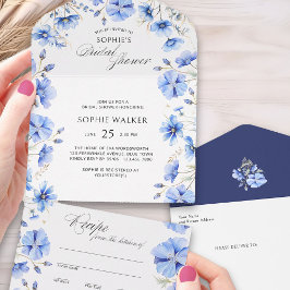 Etwas Blaues Brautparty und abgewürztes Rezept All In One Einladung