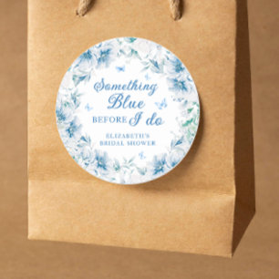 Etwas Blaues Elegante Babyparty für die Braut Runder Aufkleber