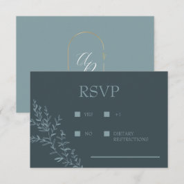 Etwas Blaues Elegante Moderne Antwortkarte RSVP Karte