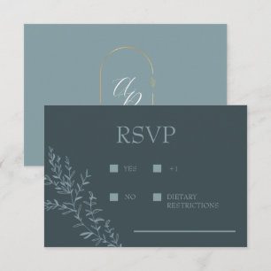 Etwas Blaues Elegante Moderne Antwortkarte RSVP Karte
