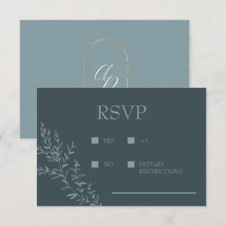 Etwas Blaues Elegante Moderne Antwortkarte RSVP Karte