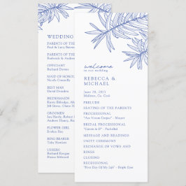 Etwas Blaues elegantes botanisches Hochzeitsprogra
