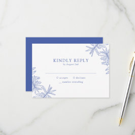 Etwas Blaues Elegantes Minimalistisch Botanisches RSVP Karte