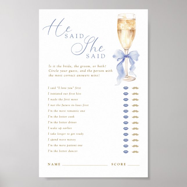 Etwas Blaues Er Sagte Sie Sagte Digital Poster (Vorne)