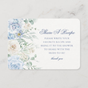 Etwas Blaues Florales Hydrangea-Rezept teilen Begleitkarte
