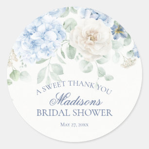Etwas Blaues Florales Hydrangeen-Braut-Show-Circle Runder Aufkleber