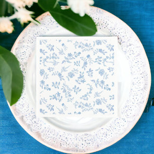Etwas blaues französisches vintage-blumen-brautabs serviette