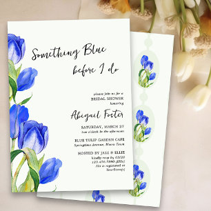 Etwas Blaues Frühlings-Tulpen-Blumen-Brautjunggese Einladung