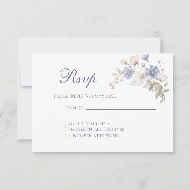 Etwas Blaues Hochzeit RSVP-Karte RSVP Karte (Vorderseite)