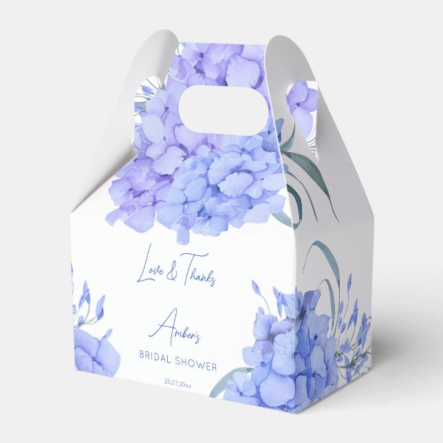 Etwas blaues Hydrangea Brautparty Geschenkschachtel (Vorderseite)