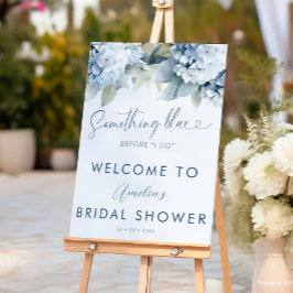 Etwas Blaues Hydrangea Brautparty-Schild Poster