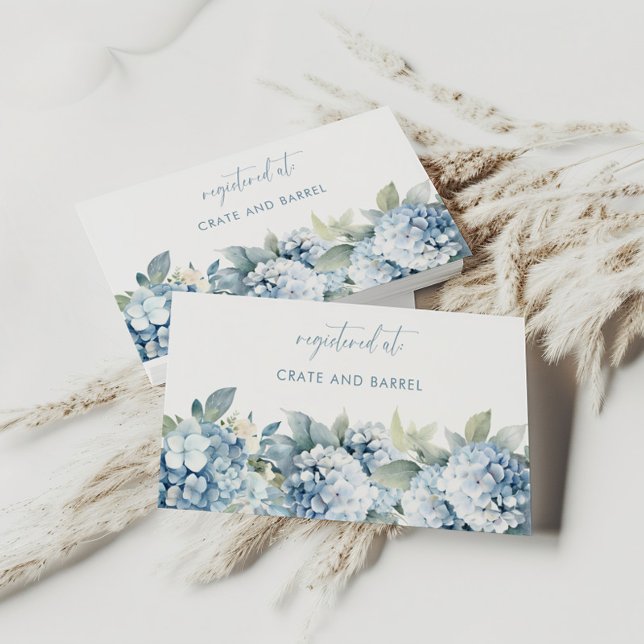 Etwas Blaues Hydrangea Hochzeitswunschliste Karte (Von Creator hochgeladen)