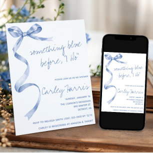 Etwas Blaues vor dem Ja-Wort! Moderne Bridal Showe Einladung