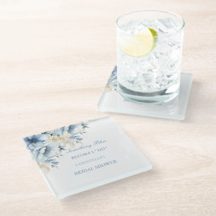 Etwas Blaues vor der floralen Brautparty Glasuntersetzer