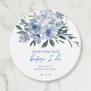 Etwas Blaues vor der floralen Bridal Shower Geschenkanhänger