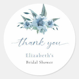 Etwas Blaues vor der Hochzeit Brautdusche Floral Runder Aufkleber