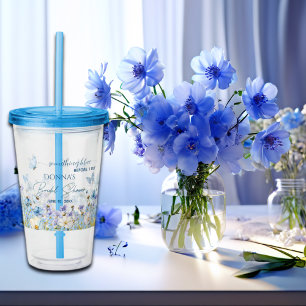 Etwas Blaues vor der Hochzeit: Florale Brautparty Acryltrinkbecher
