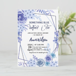 Etwas Blaues vor der Hochzeit Hydrangea-Brautjungf Einladung