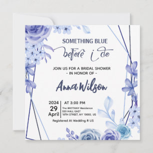 Etwas Blaues vor der Hochzeit Hydrangea Brautparty Einladung