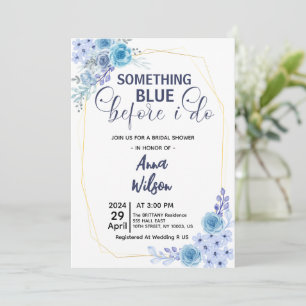 Etwas Blaues vor der Hochzeit Hydrangea Brautparty Einladung