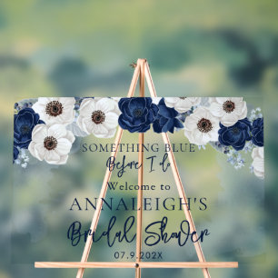 Etwas Blaues vor meinem floralen Brautbad Acrylschild